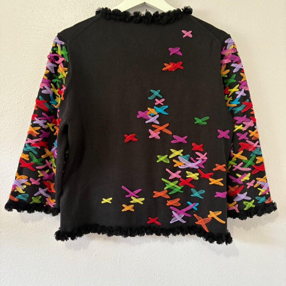 Michael Simon Colorful Criss Cross Mesh Ribbon Ca… - image 2